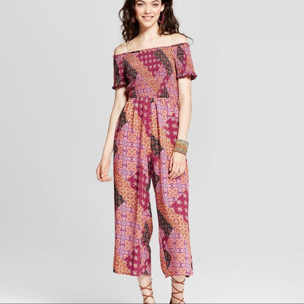 New Xhilaration Pink Off Shoulder Jumpsuit